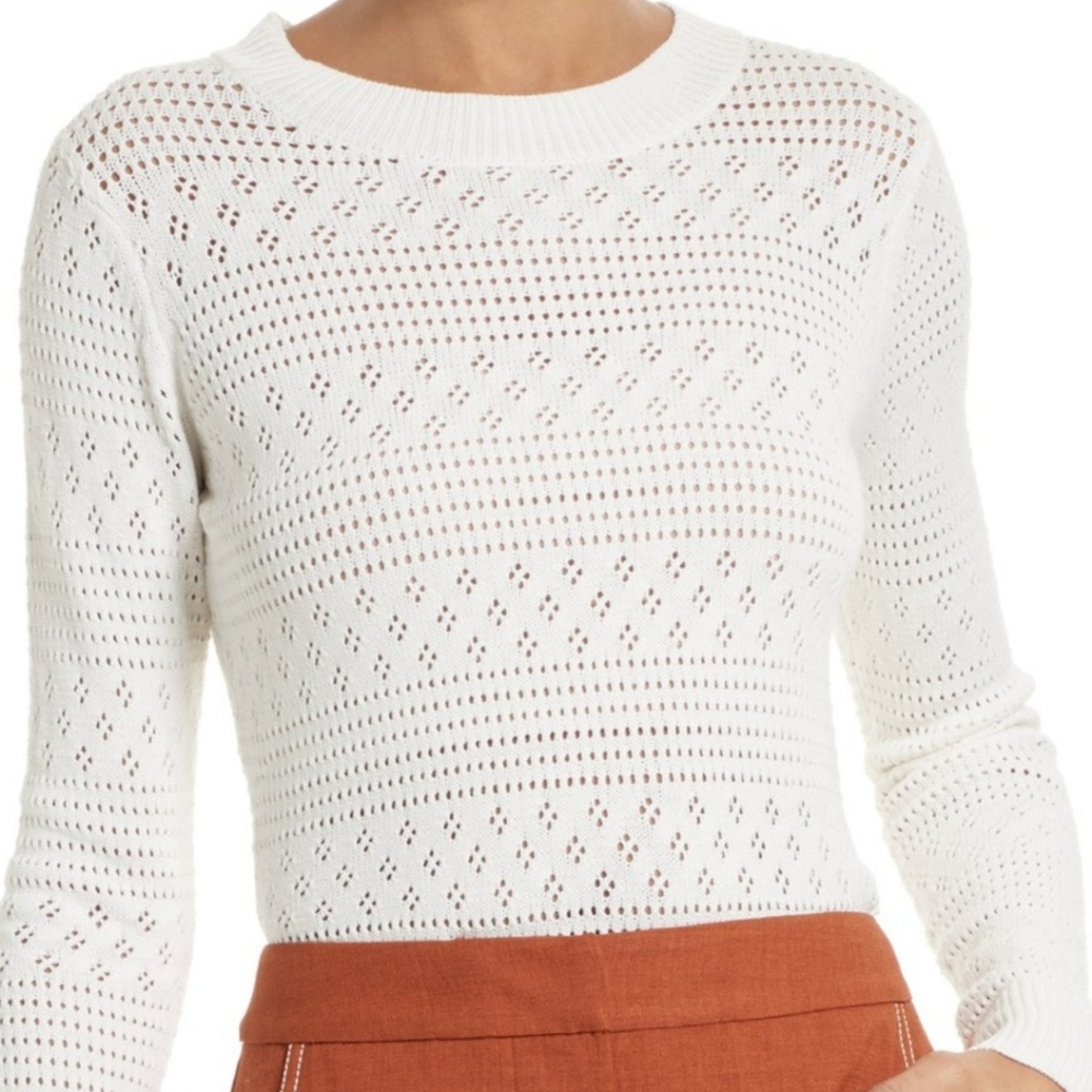 Grey Jason Wu Open Knit Sweater Star White Sz L